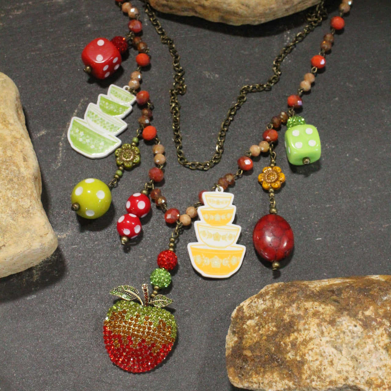 Grandma's Fresh Baked Red Delicious Apple Pie Charm’d Necklace
