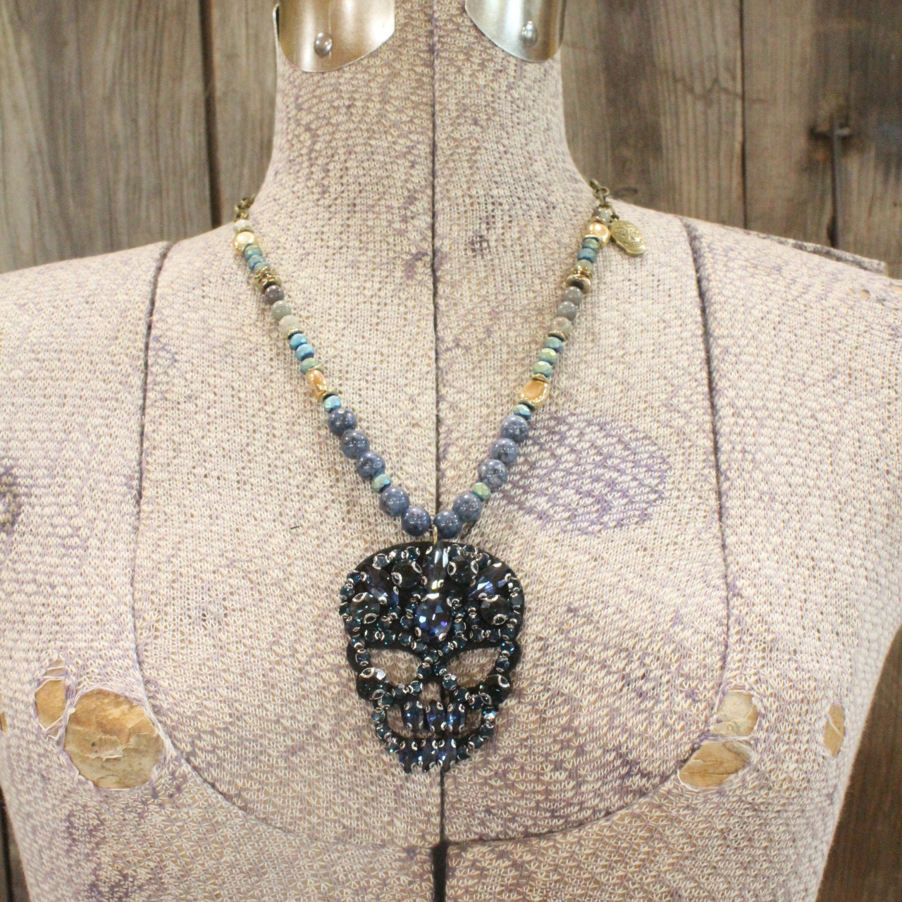 Funny Bones Blue Layered Necklace