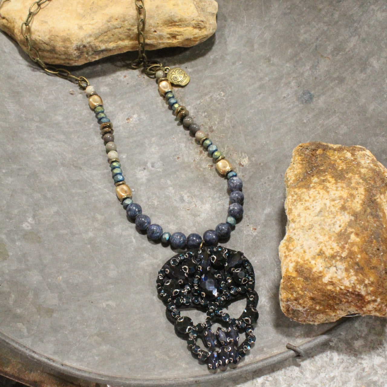 Funny Bones Blue Layered Necklace
