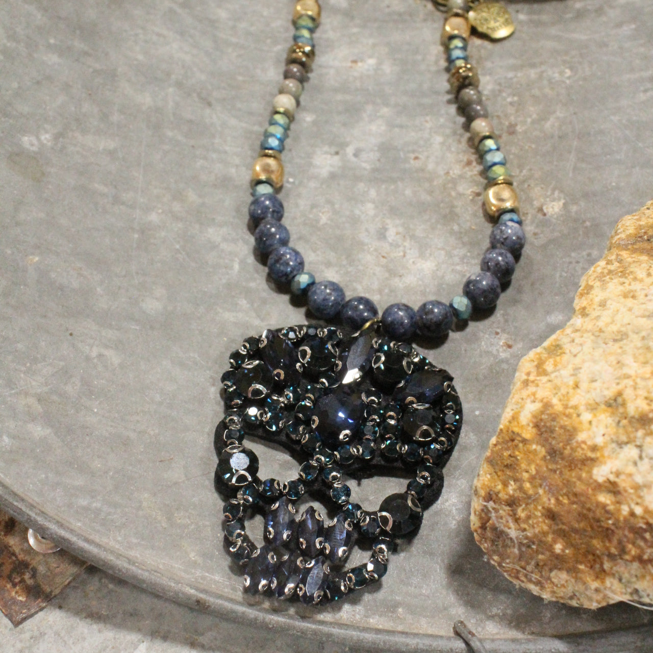 Funny Bones Blue Layered Necklace