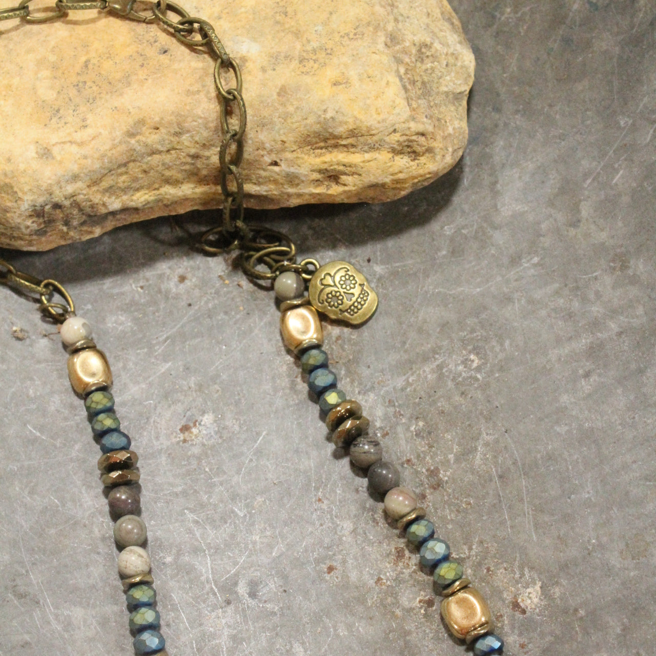 Funny Bones Blue Layered Necklace