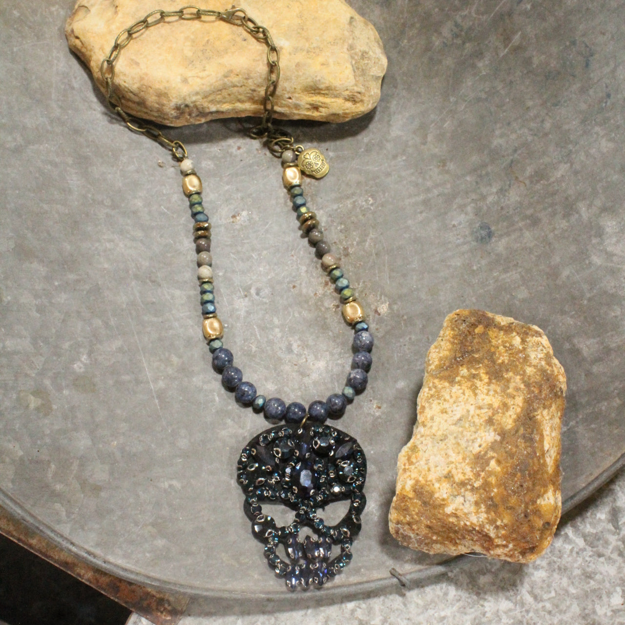 Funny Bones Blue Layered Necklace