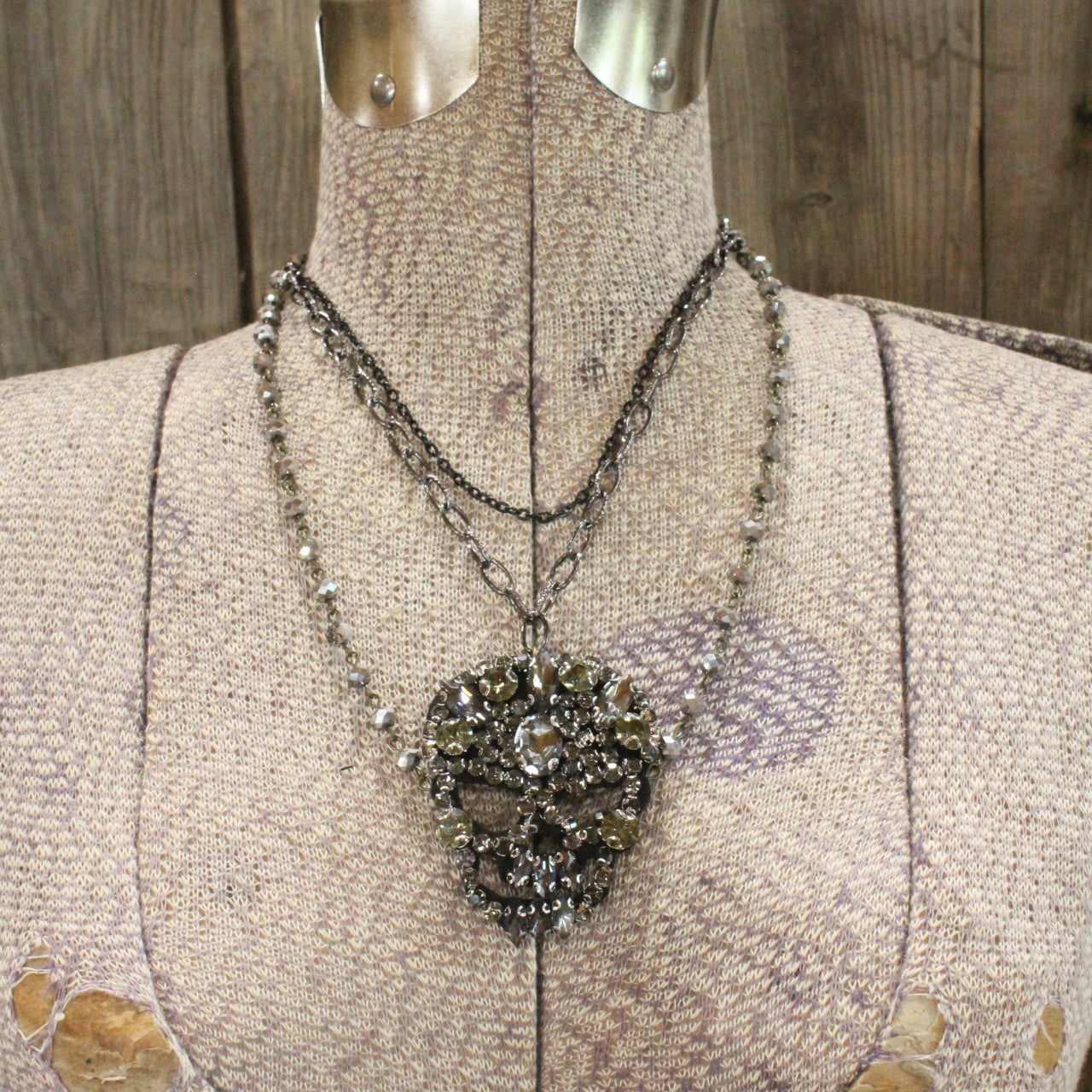 Funny Bones Black Layered Necklace