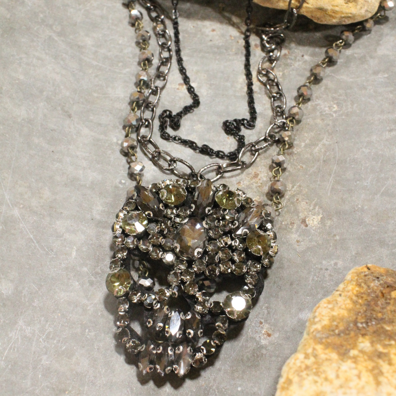 Funny Bones Black Layered Necklace
