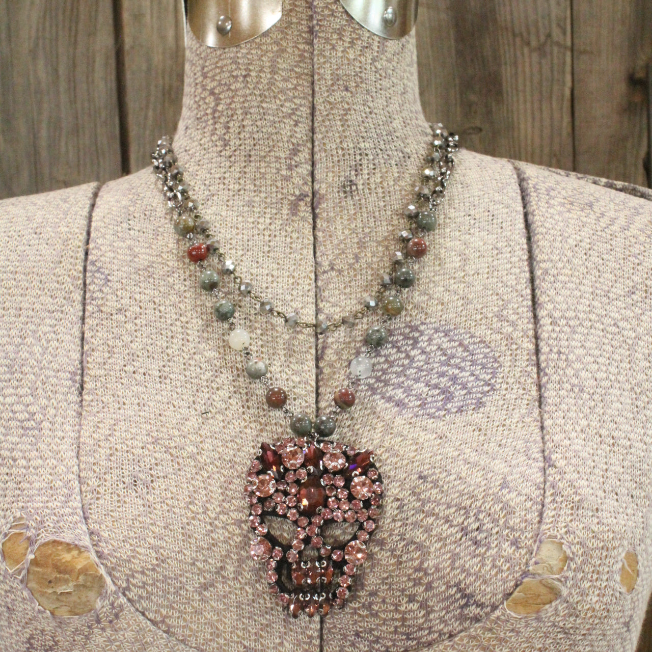 Funny Bones Blush Layered Necklace