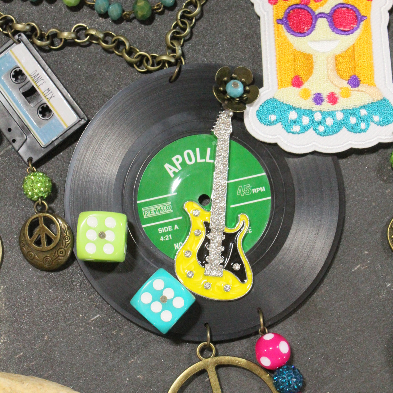Just A Little Bit Hippy Green Charm’d Necklace