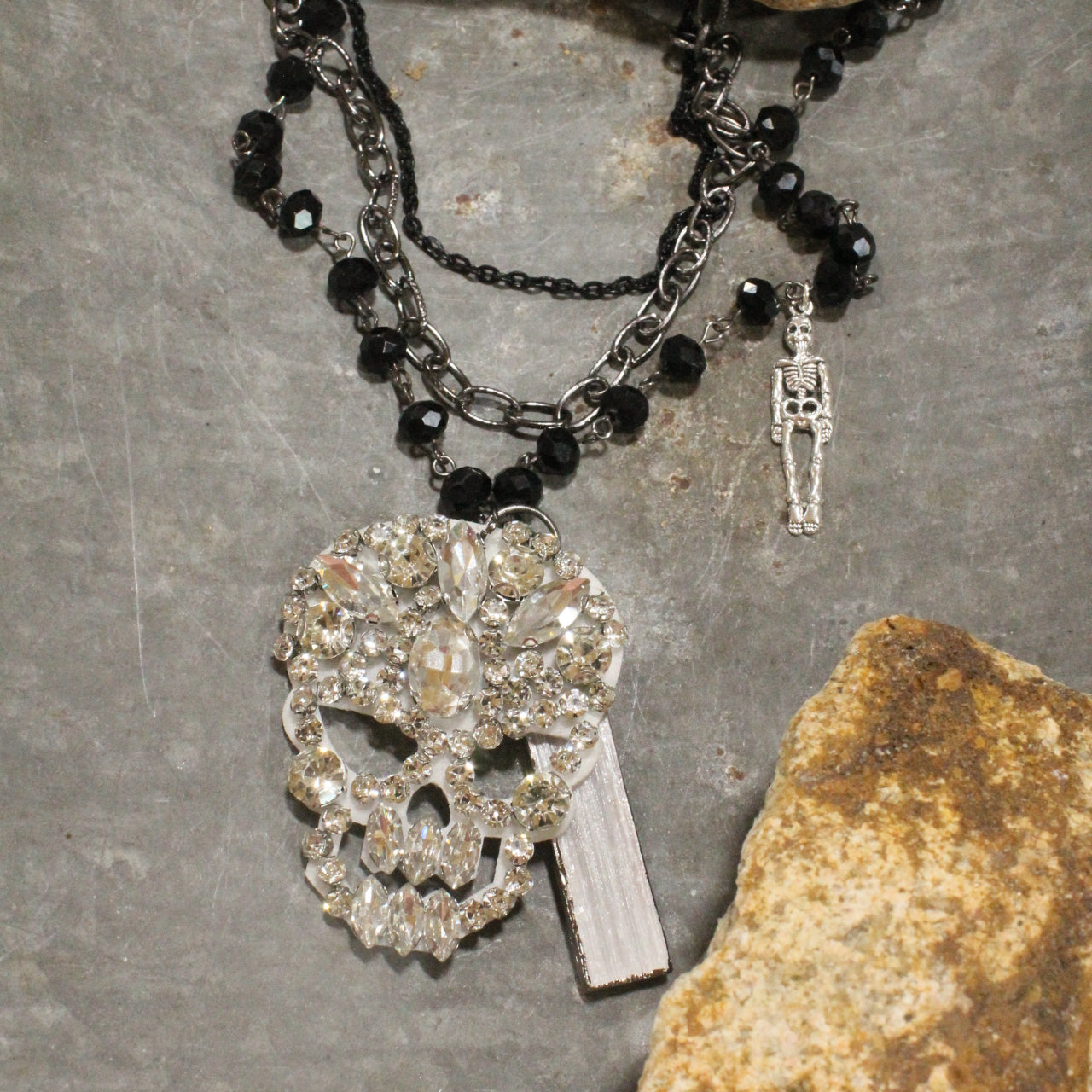 Funny Bones Silver Layered Necklace