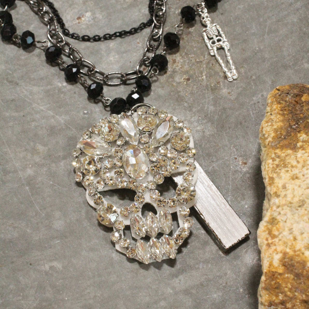 Funny Bones Silver Layered Necklace