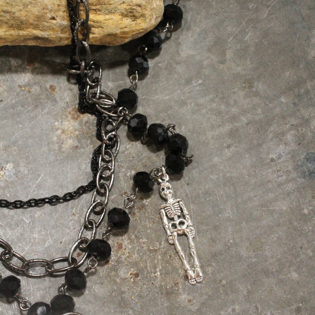Funny Bones Silver Layered Necklace