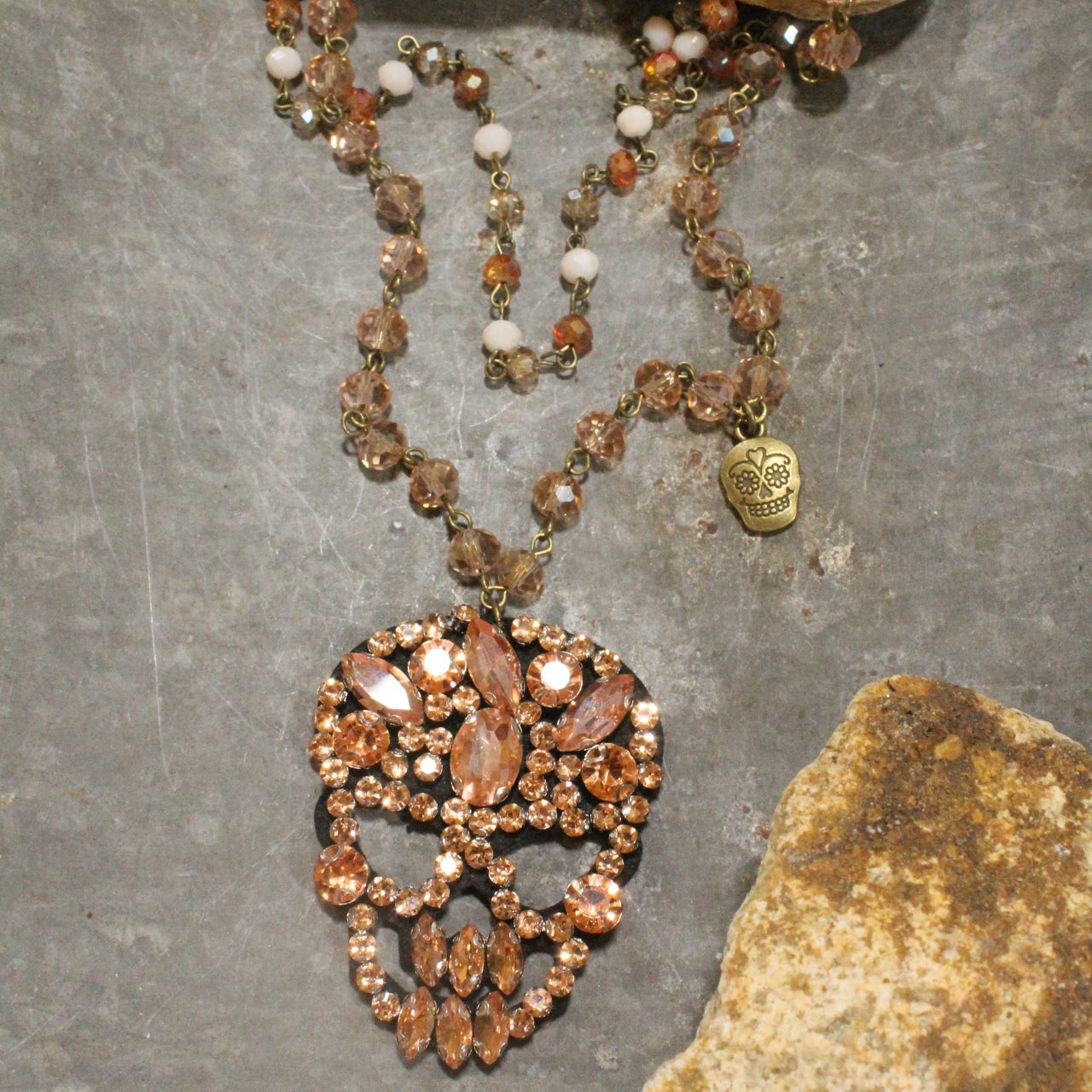Funny Bones Peach Layered Necklace