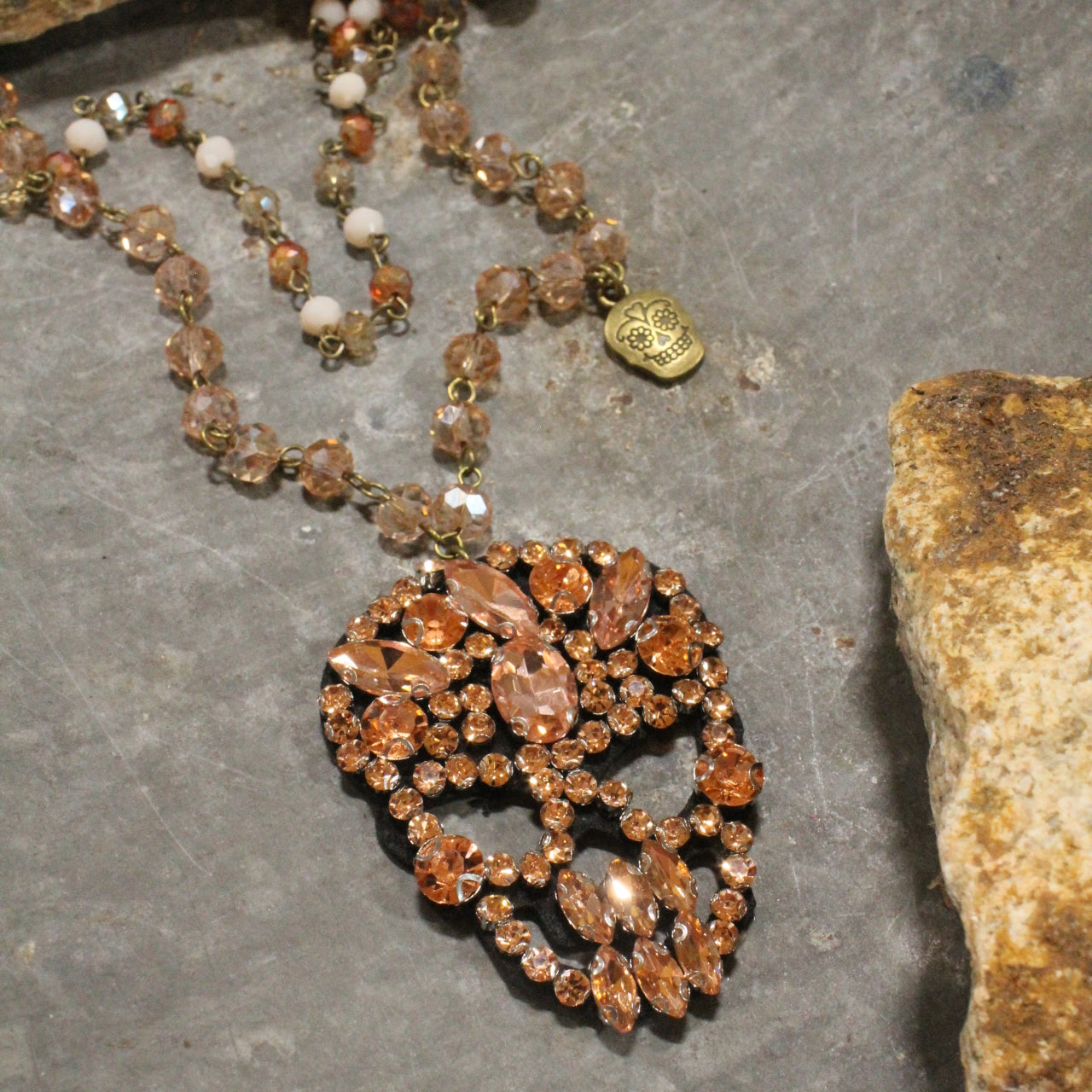Funny Bones Peach Layered Necklace