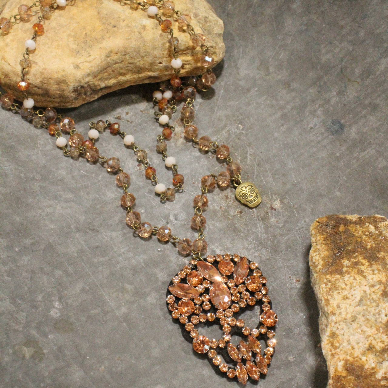 Funny Bones Peach Layered Necklace