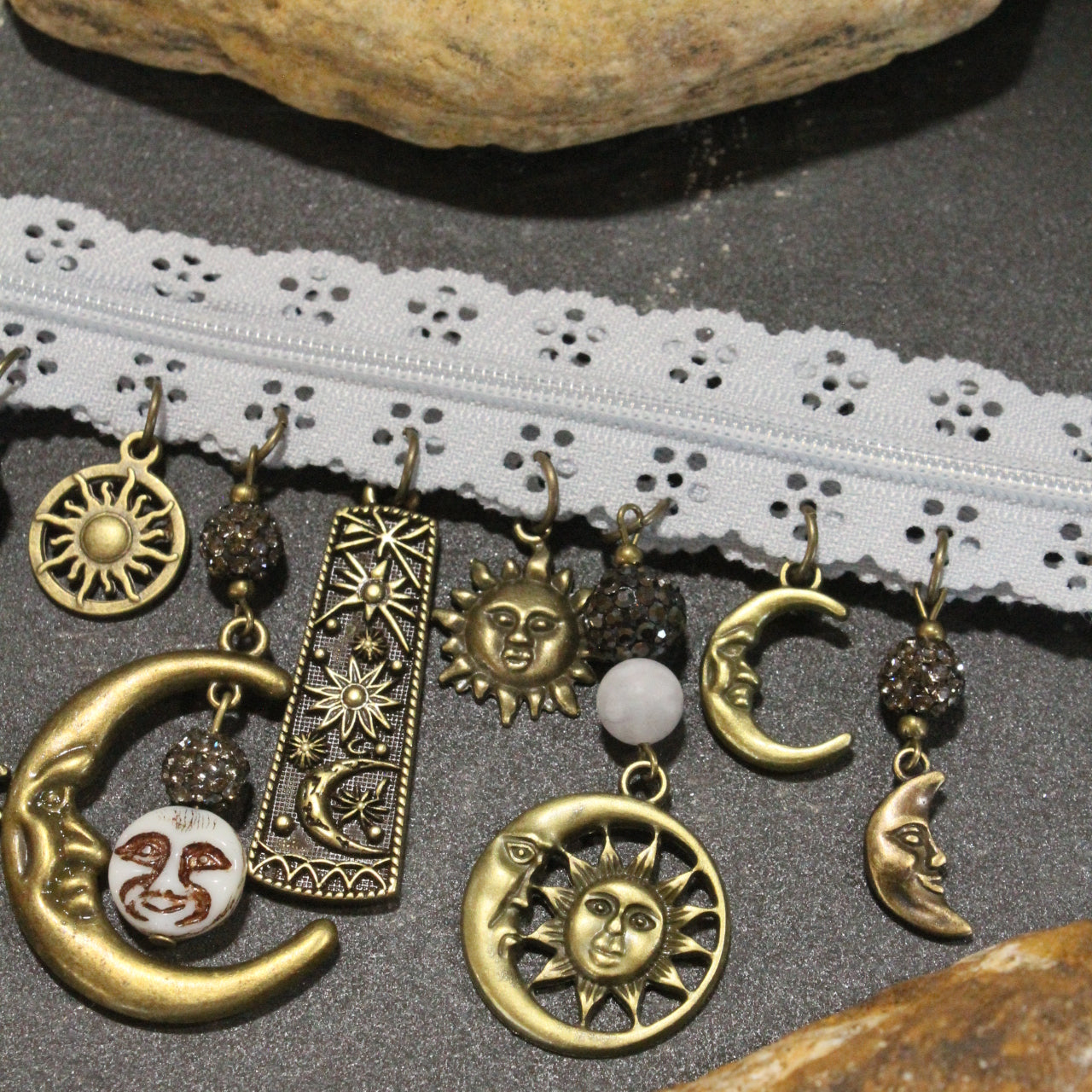All Choked Up I See The Moon... The Moon Sees Me Gray Necklace