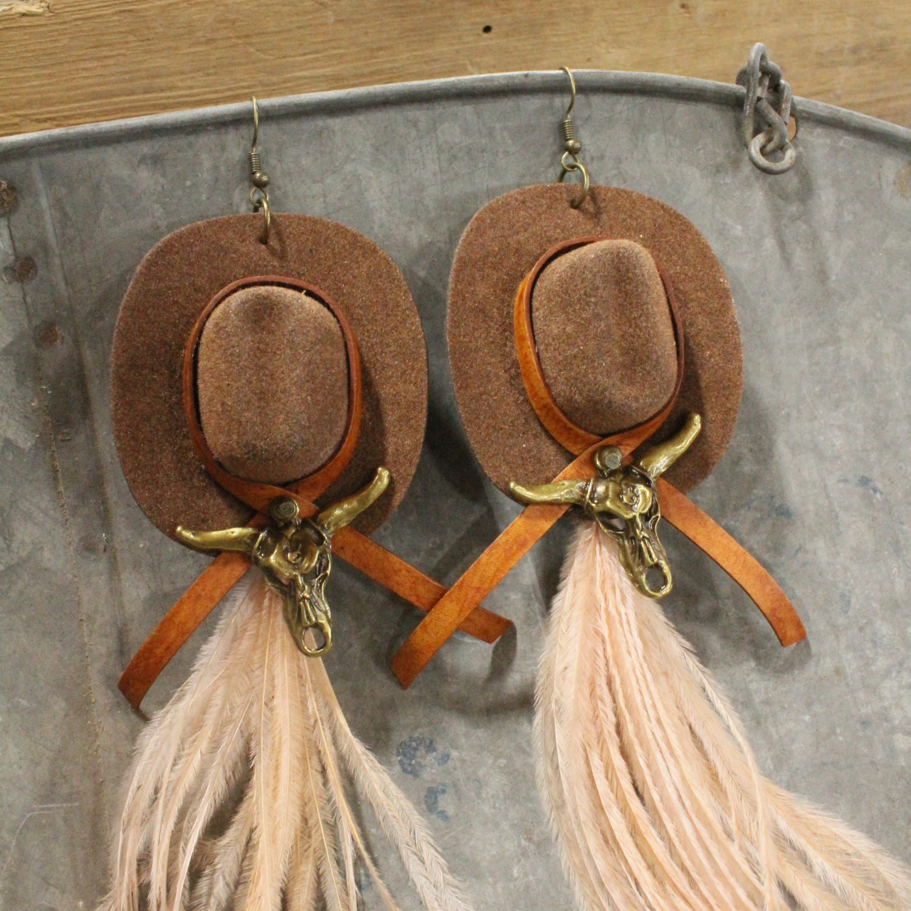 Hats Off Cowgirl Dangle Drop Earrings