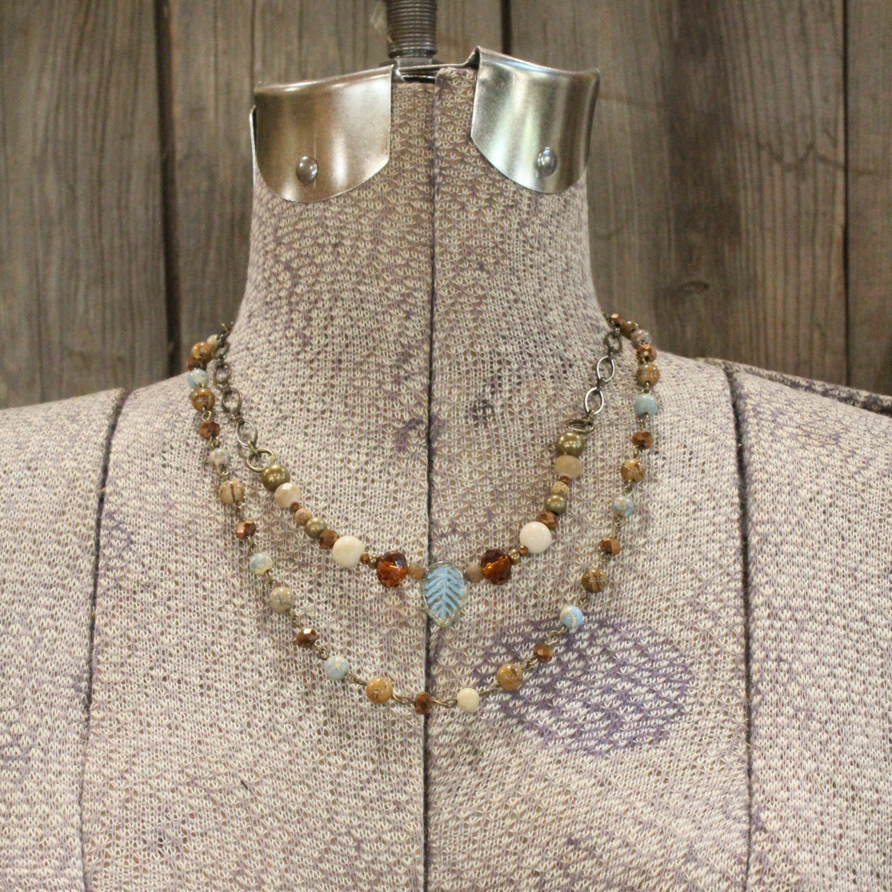 Crispy & Cool Fall Leaves Layered Necklace