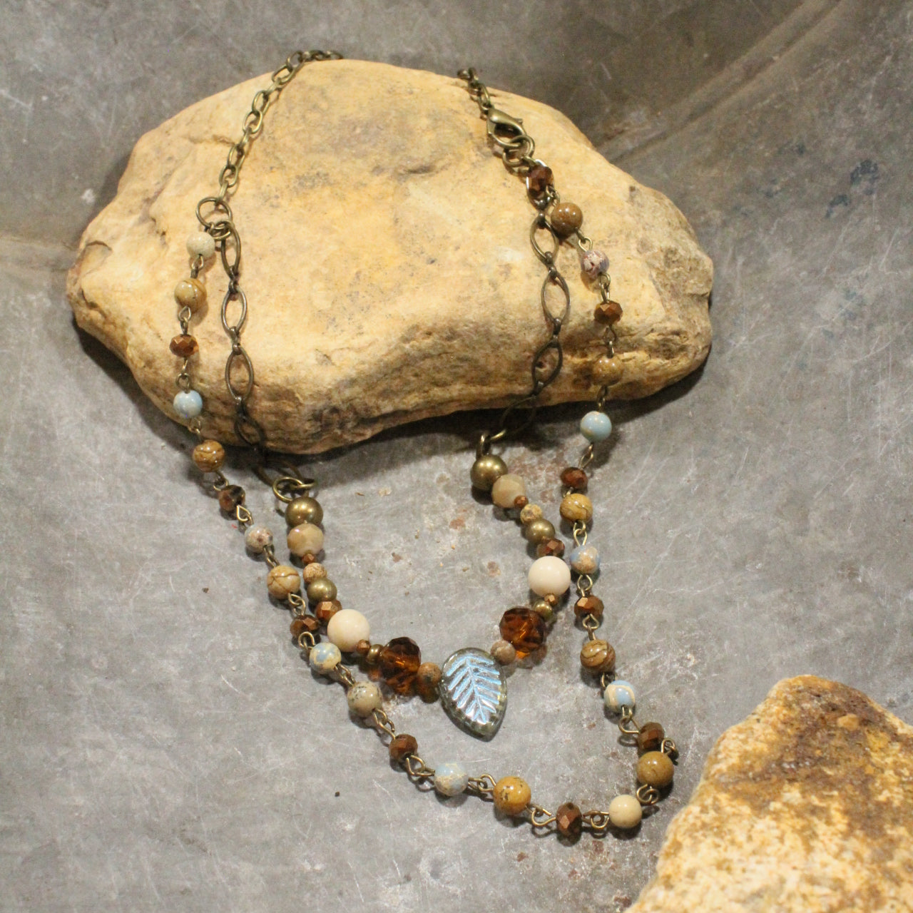 Crispy & Cool Fall Leaves Layered Necklace