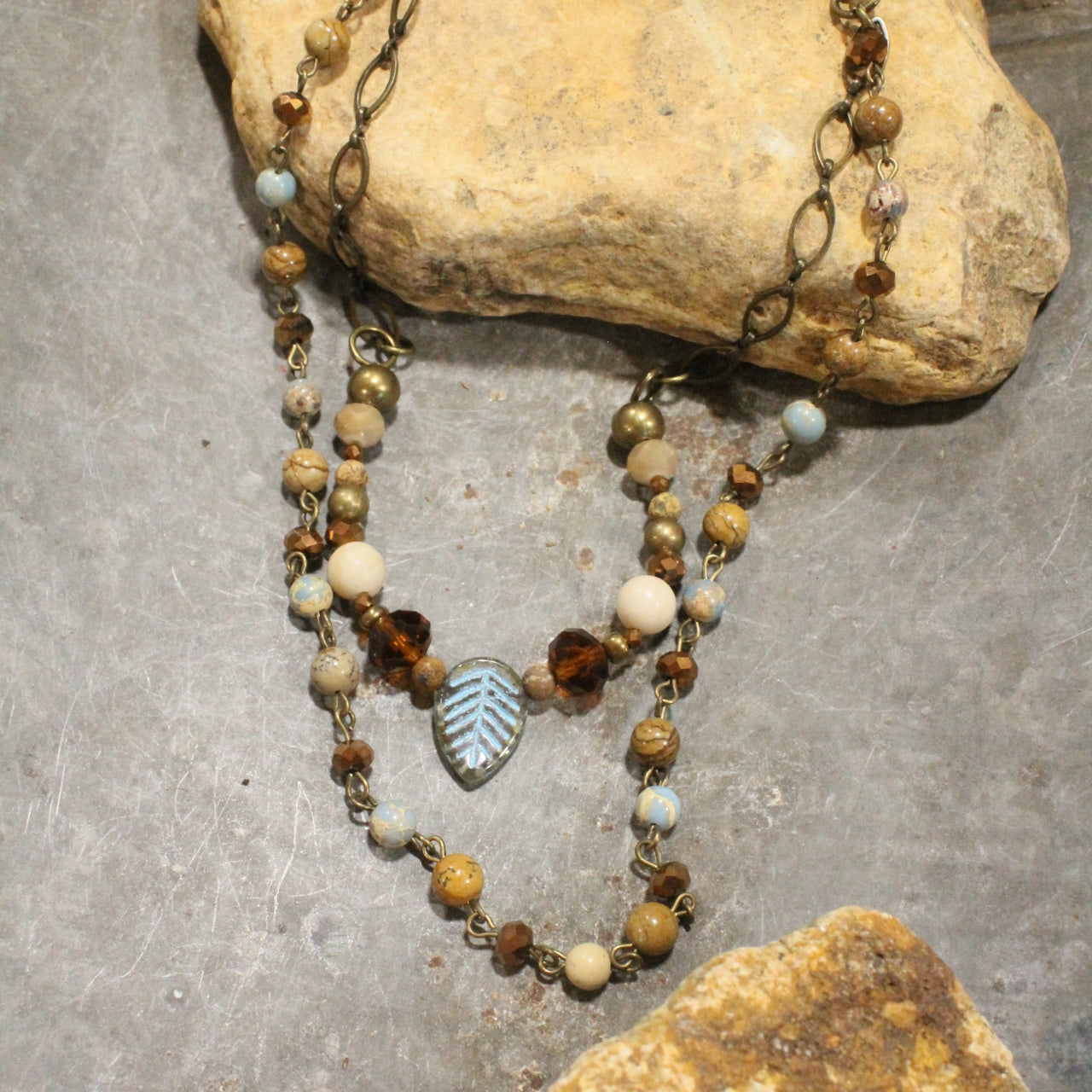 Crispy & Cool Fall Leaves Layered Necklace