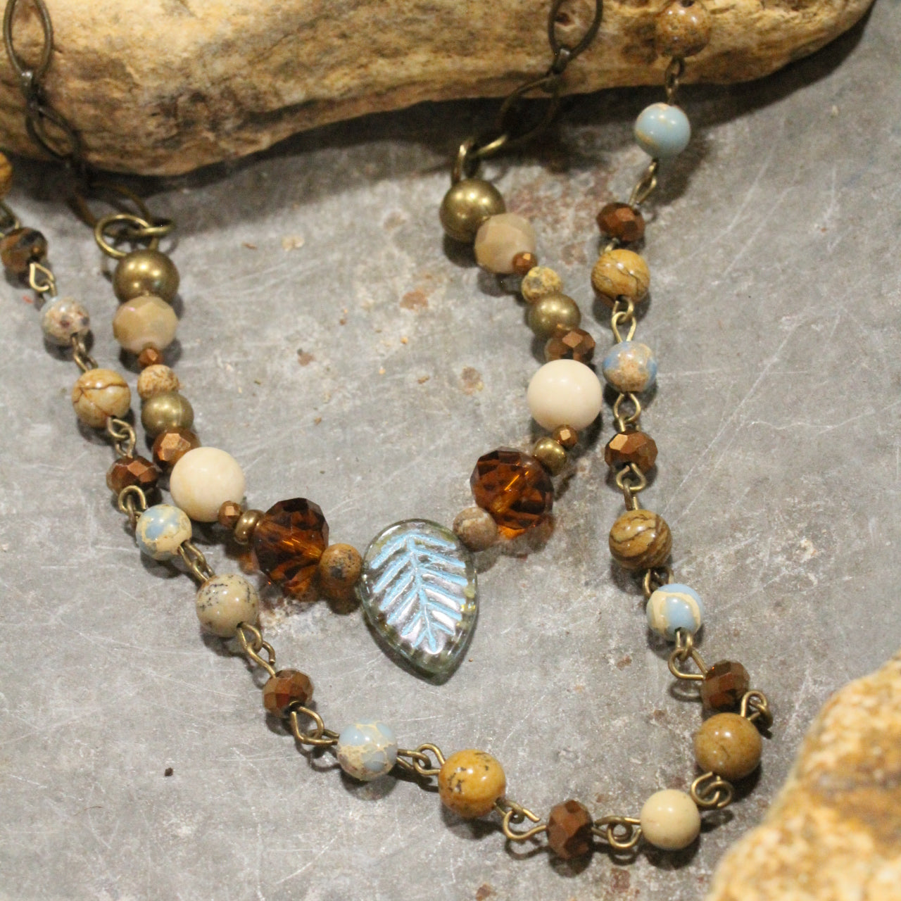 Crispy & Cool Fall Leaves Layered Necklace