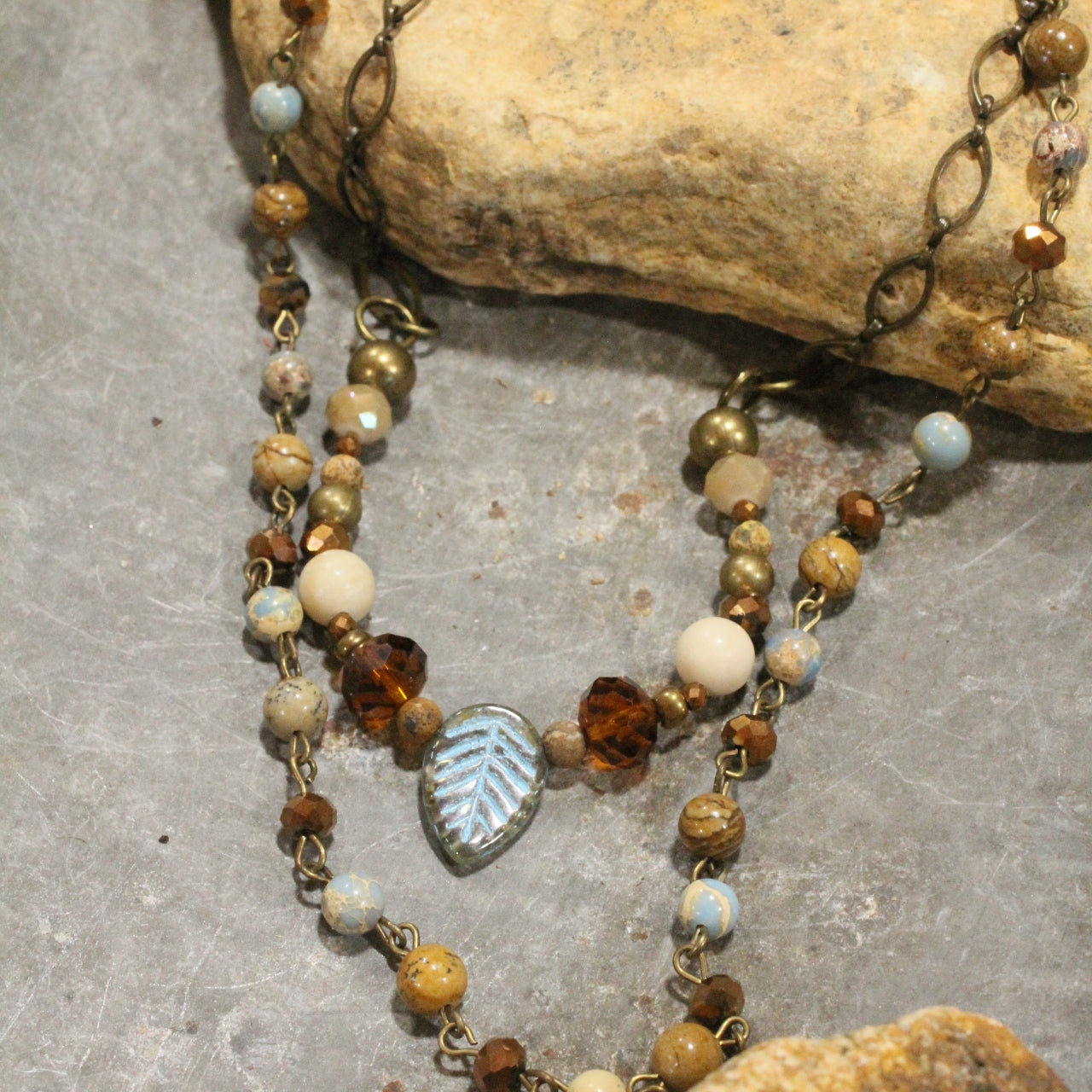 Crispy & Cool Fall Leaves Layered Necklace
