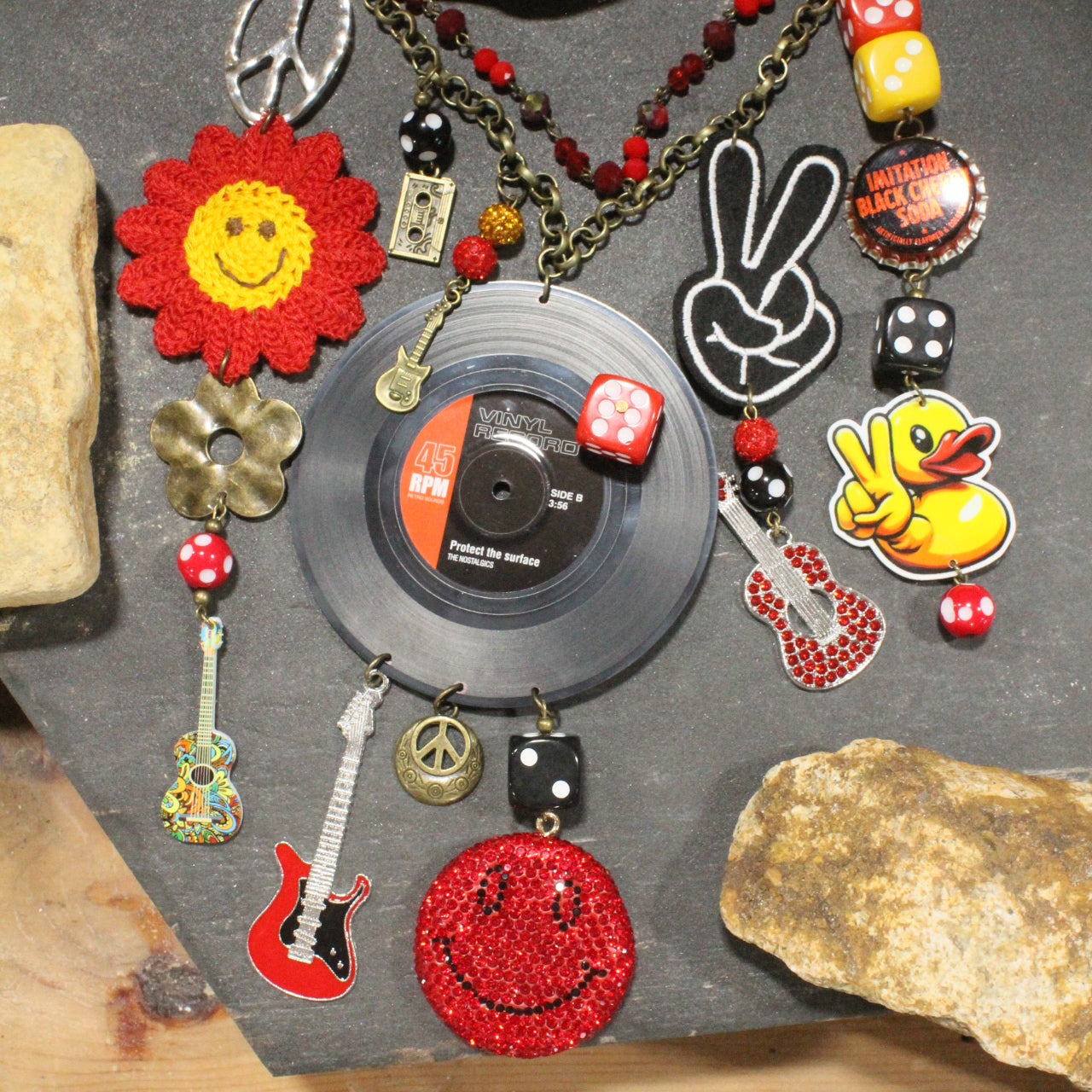 Just A Little Bit Hippy Red Charm’d Necklace