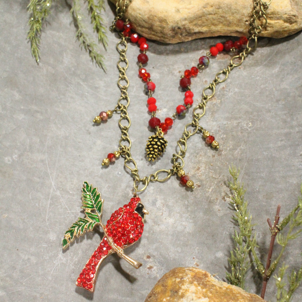 Bold & Beautiful Cardinal Layered Necklace