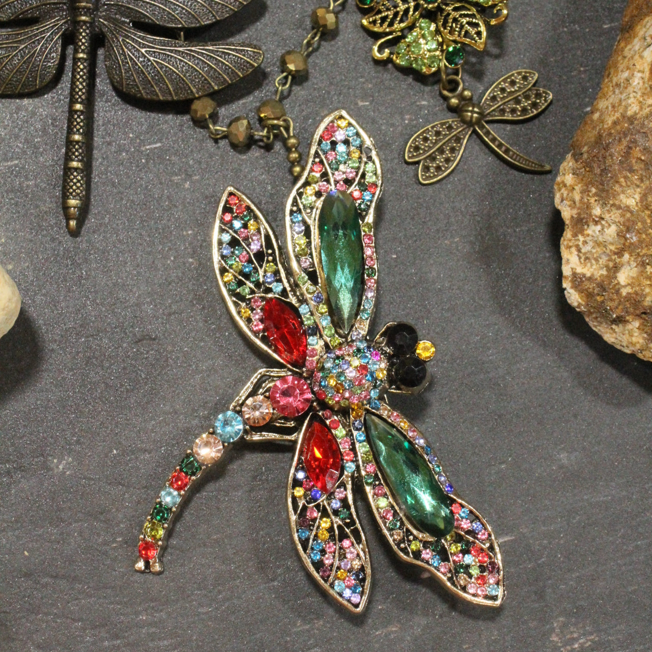 Loaded With Color Dragonfly Layered Necklace