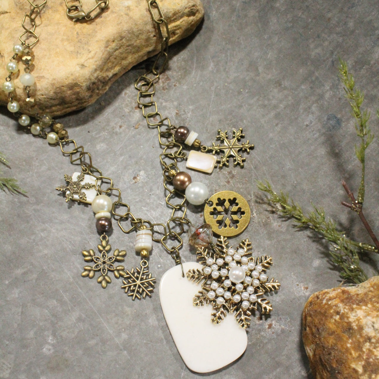 Vintage Snowflake Charm'd Necklace