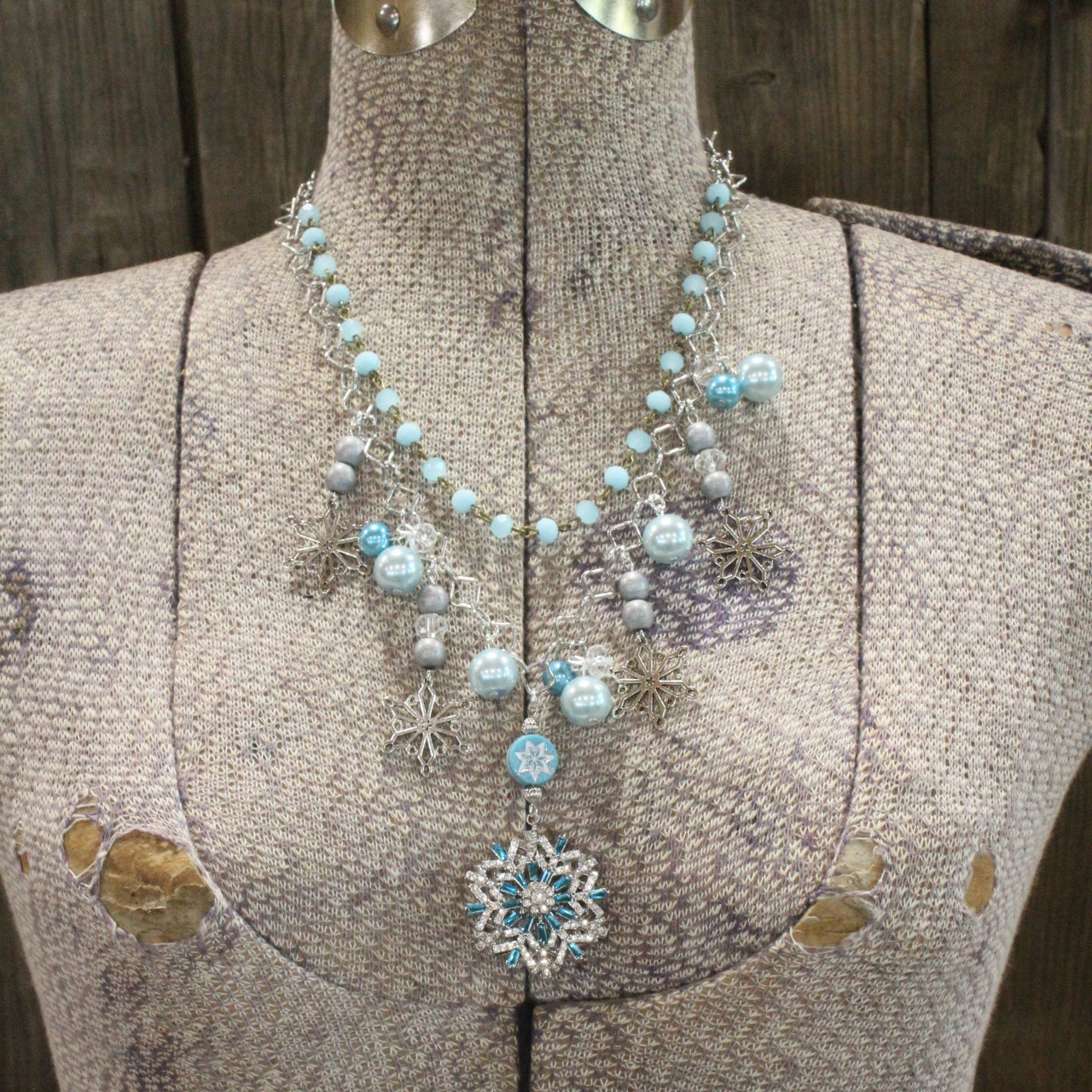 Snowflakes Are Falling Charm'd Necklace