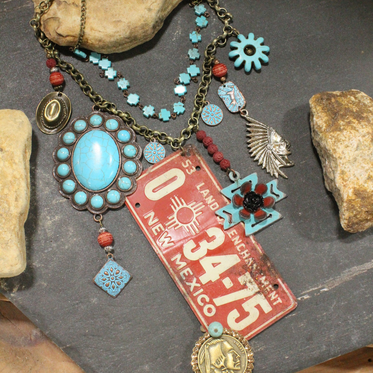 Travel Time In New Mexico Layered Necklace