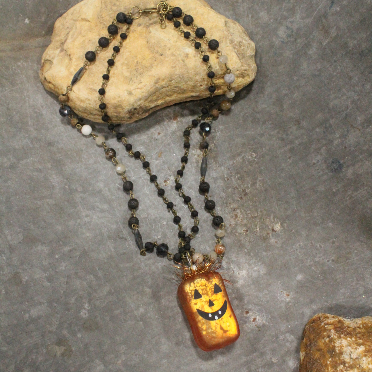 Jack In His Pumpkin Patch Charm'd Necklace