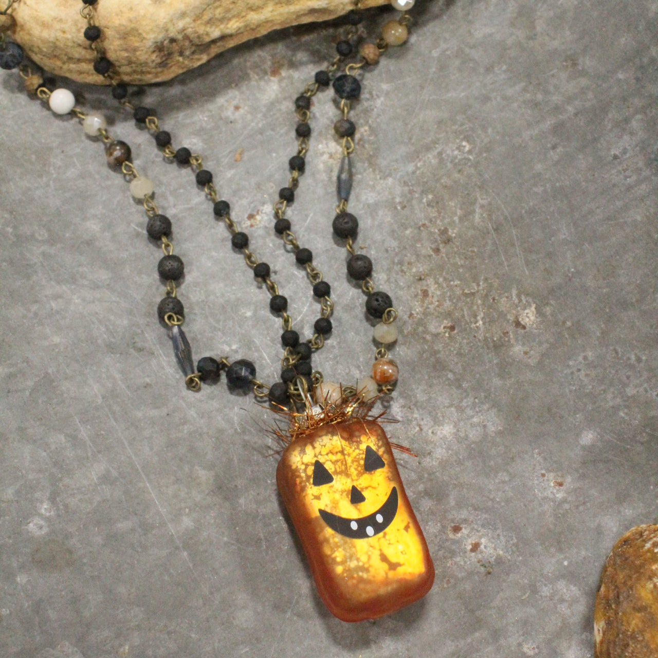 Jack In His Pumpkin Patch Charm'd Necklace