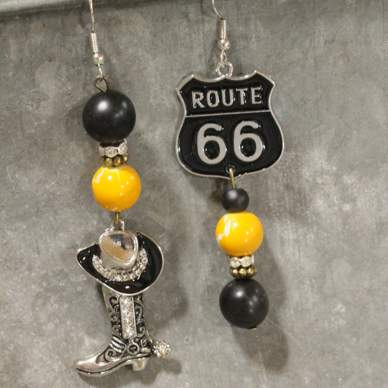Traveling Route 66 Dangle Earrings
