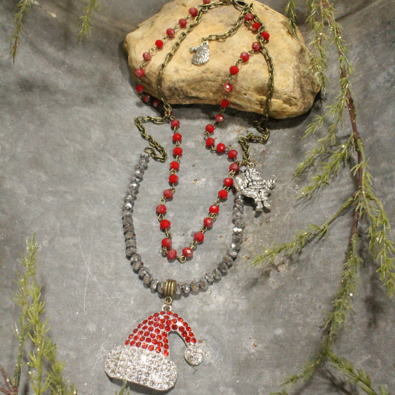 HO HO HO, Here We Go Santa Layered Necklace
