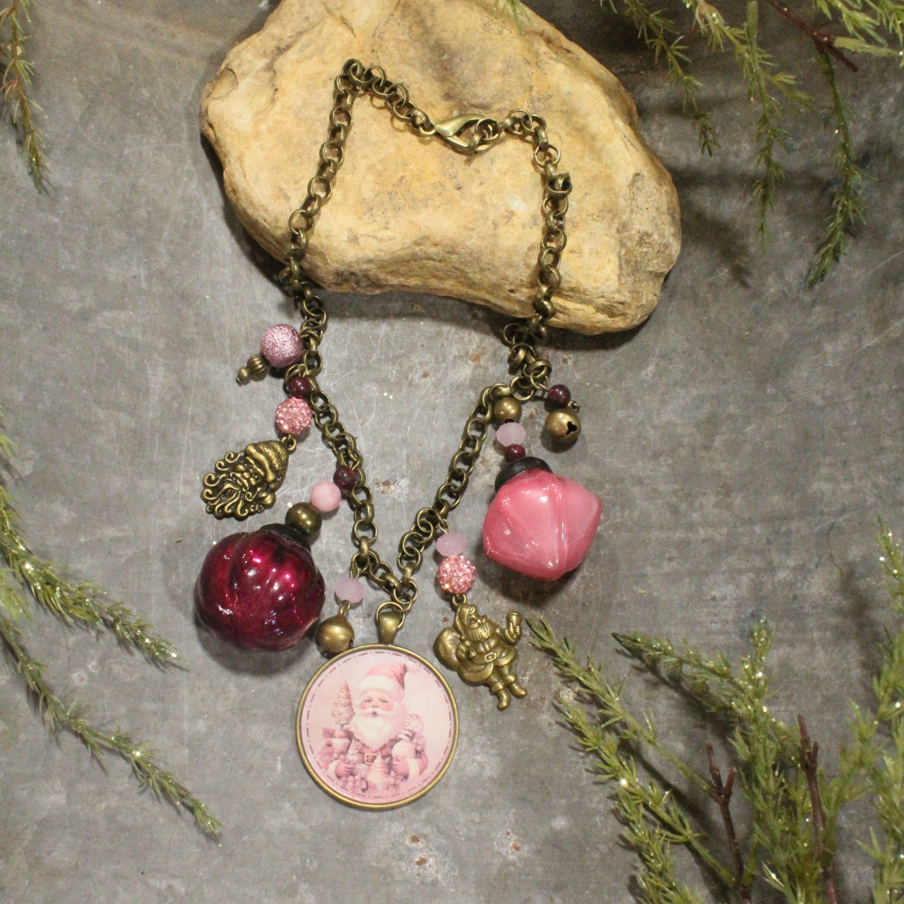 Santa's Blushing This Christmas Charm'd Necklace