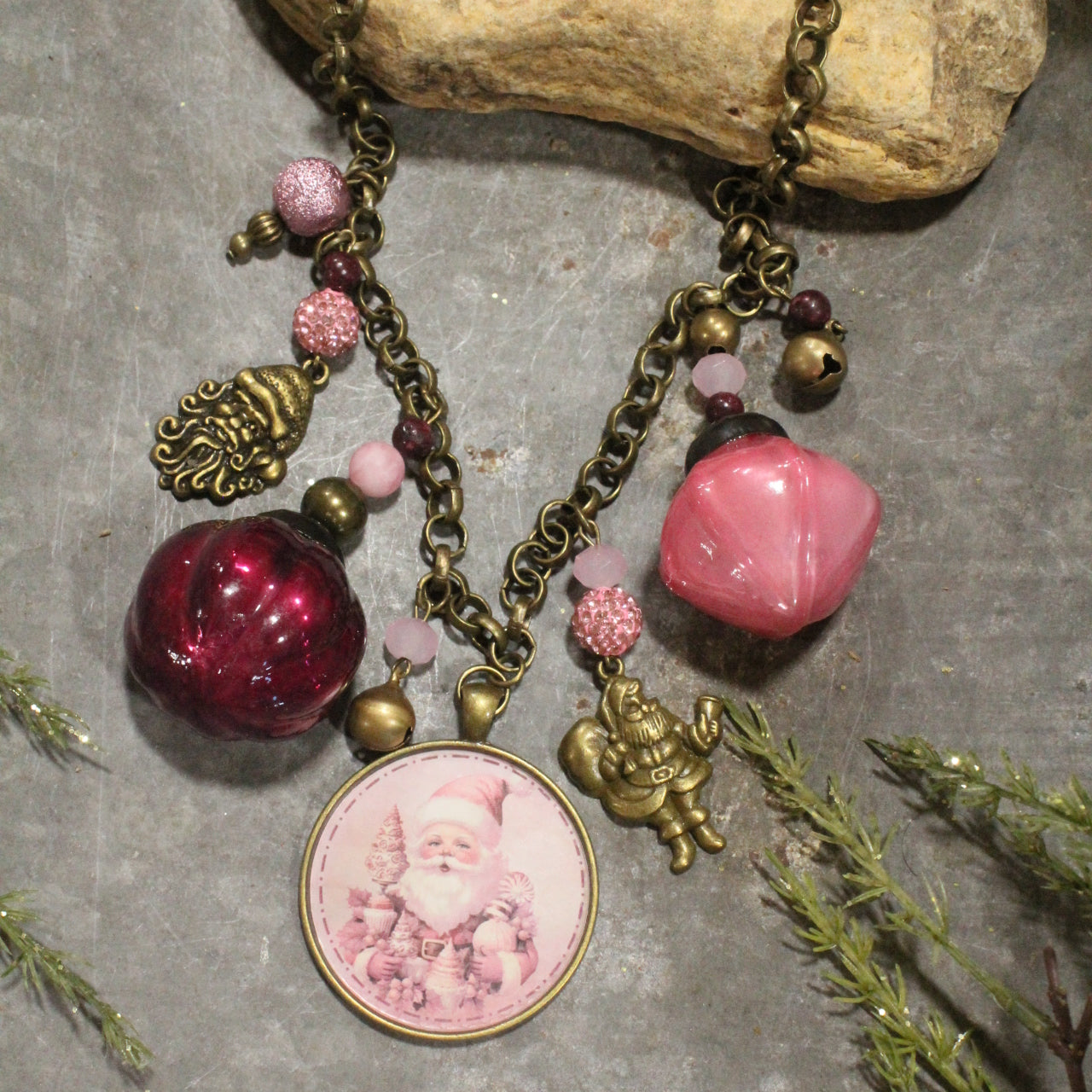 Santa's Blushing This Christmas Charm'd Necklace