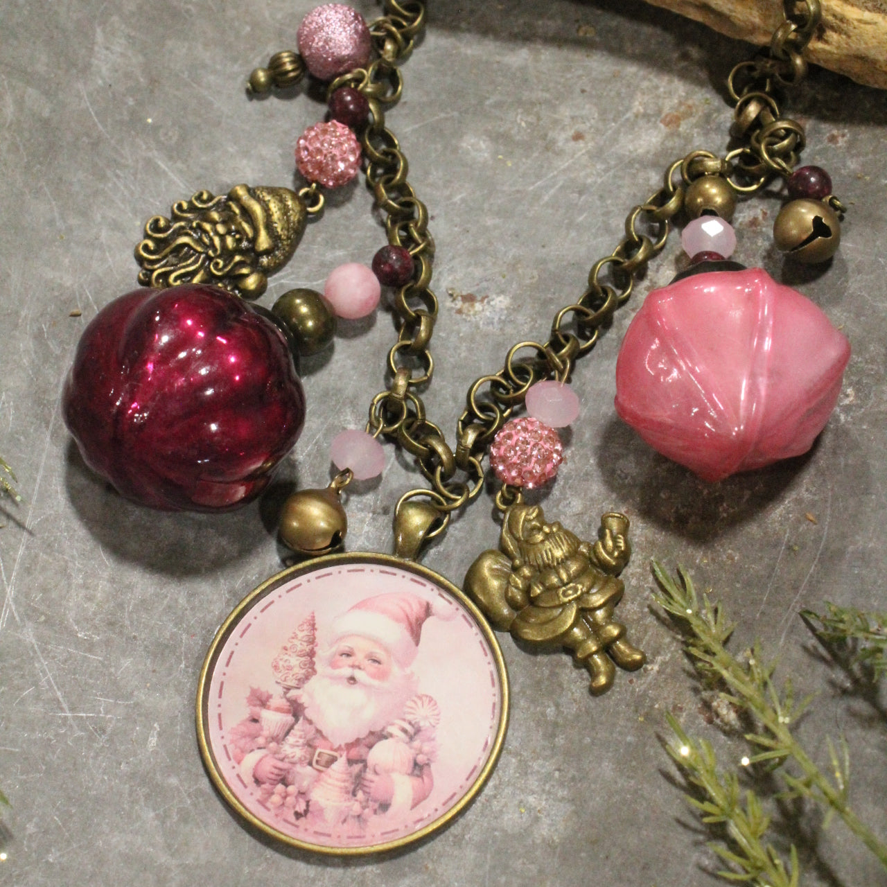 Santa's Blushing This Christmas Charm'd Necklace