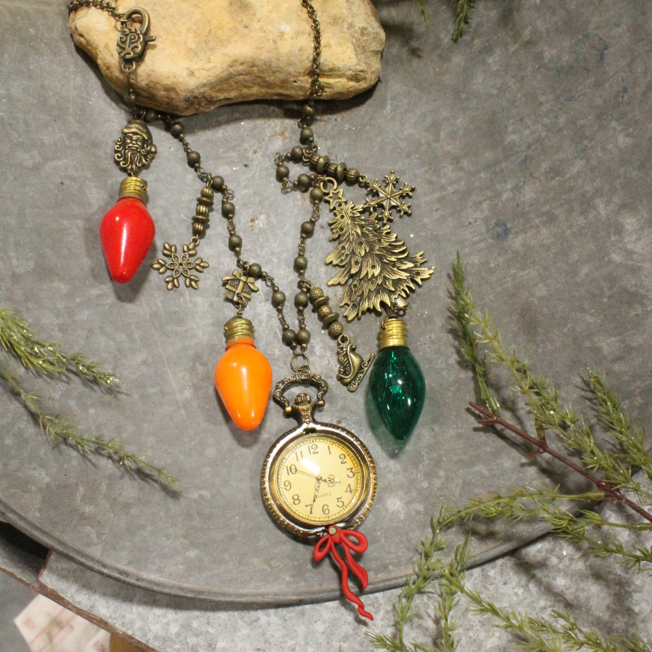 Time For Lights Christmas Charm'd Necklace