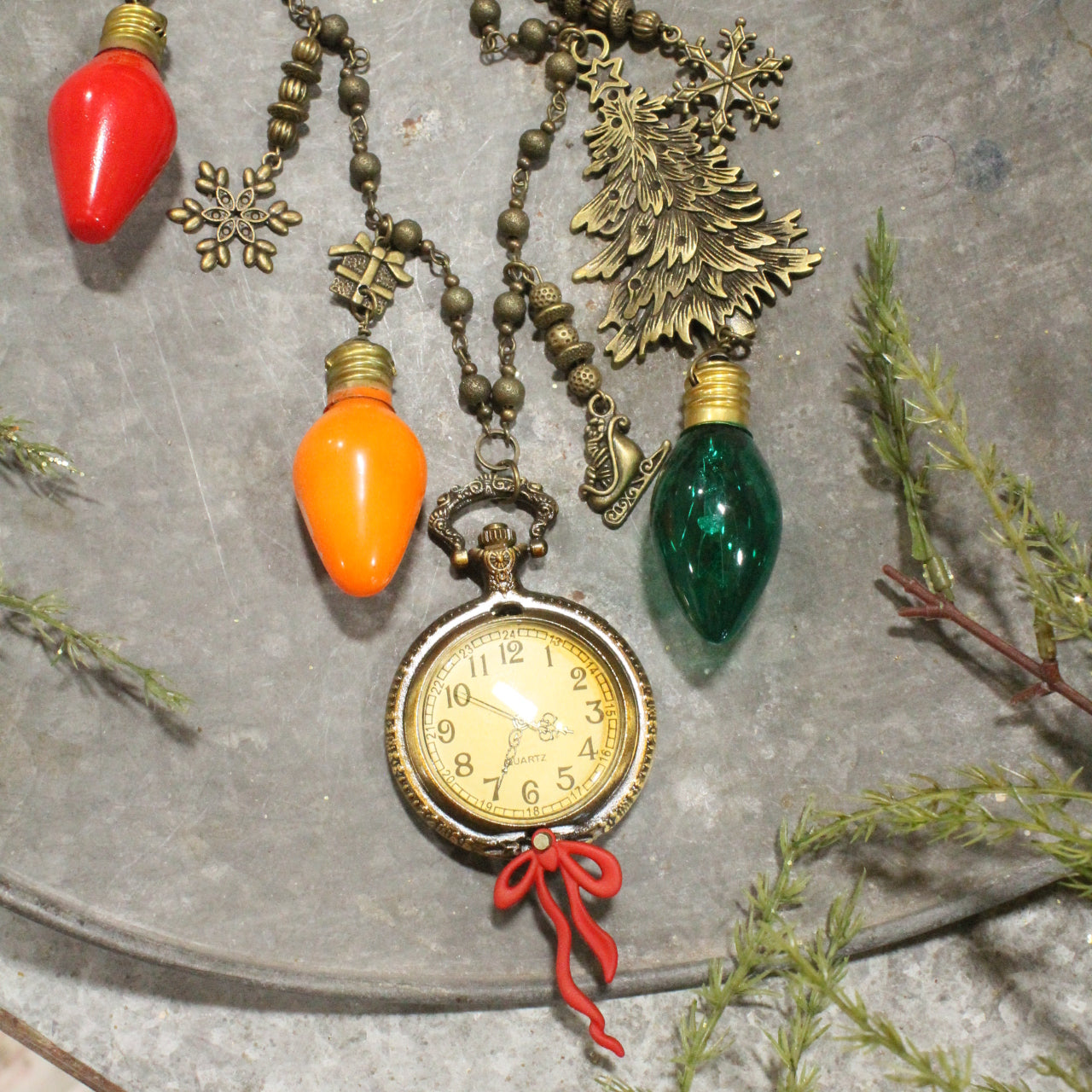 Time For Lights Christmas Charm'd Necklace