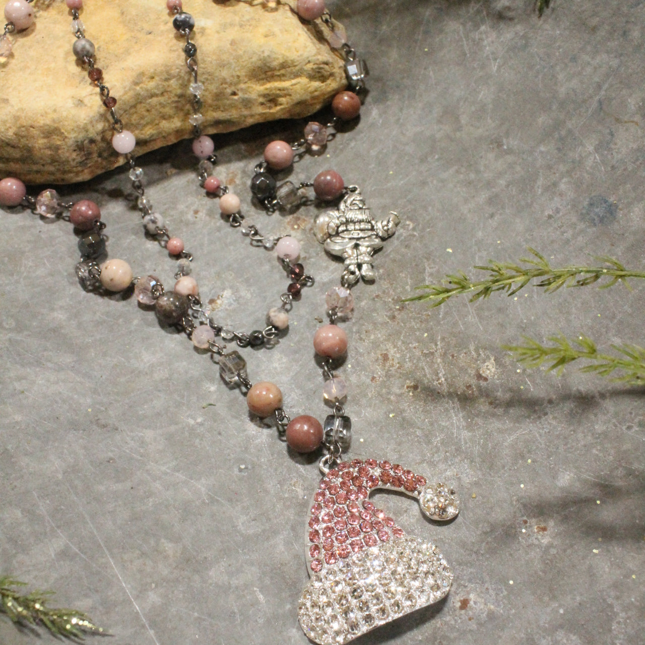 Santa's Hat Is Blushing Layered Necklace