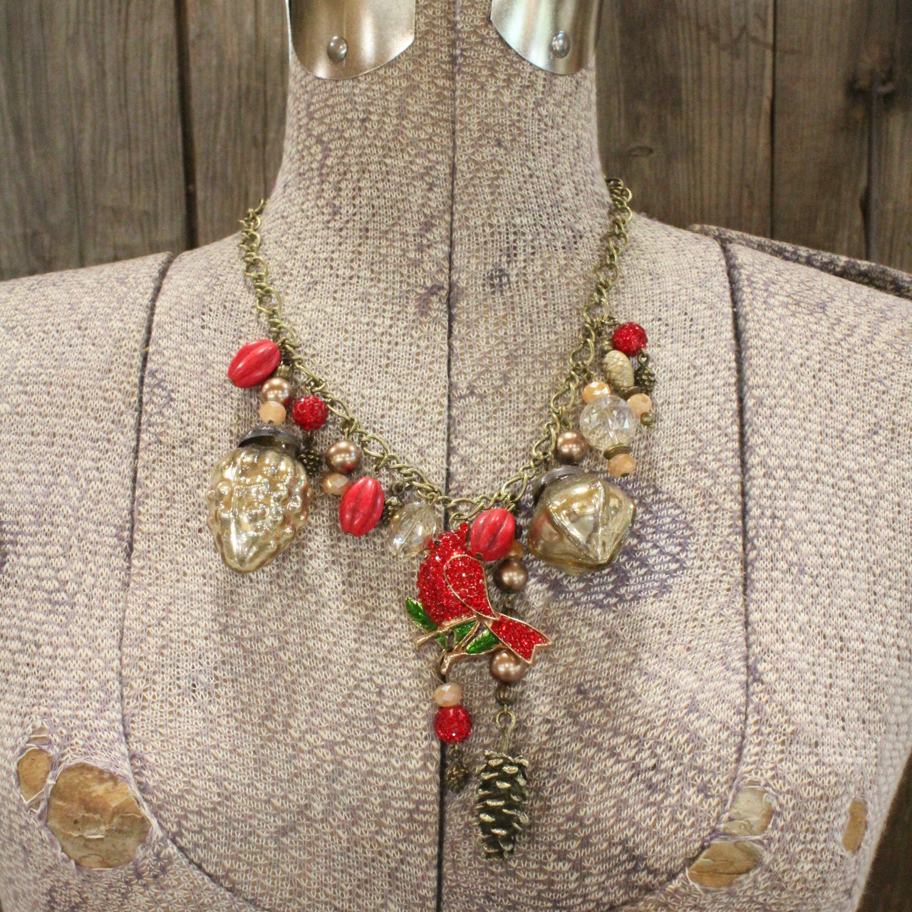 Love For Cardinals Charm'd Necklace