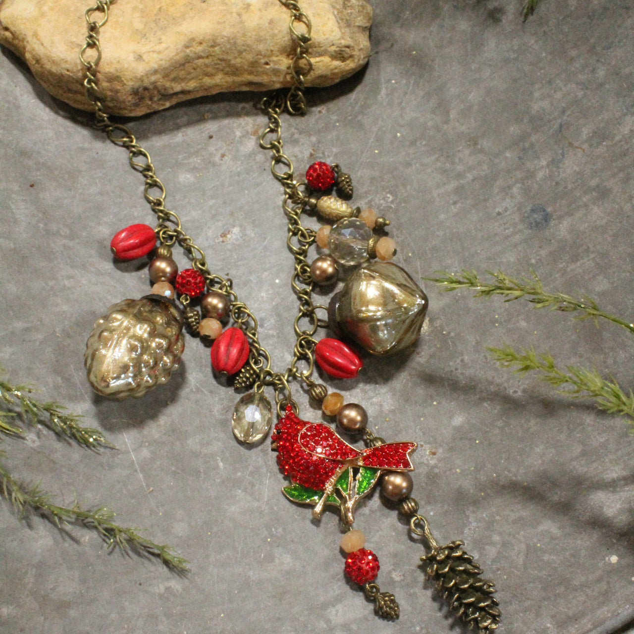 Love For Cardinals Charm'd Necklace