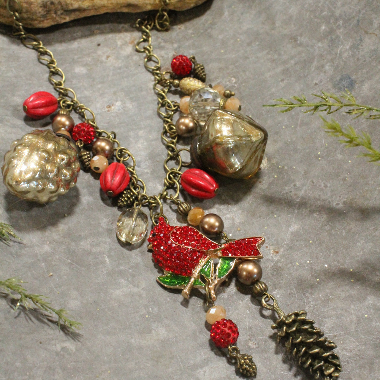 Love For Cardinals Charm'd Necklace