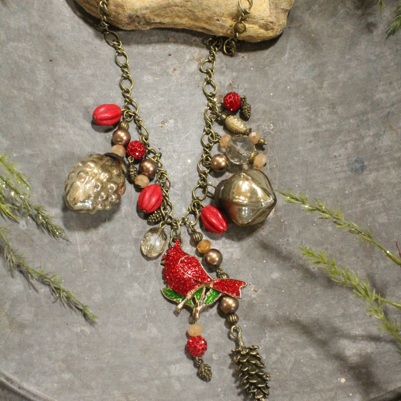 Love For Cardinals Charm'd Necklace