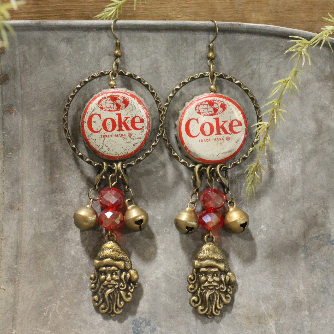 Vintage Coca Cola Santa & More Charm'd Dangle Earrings
