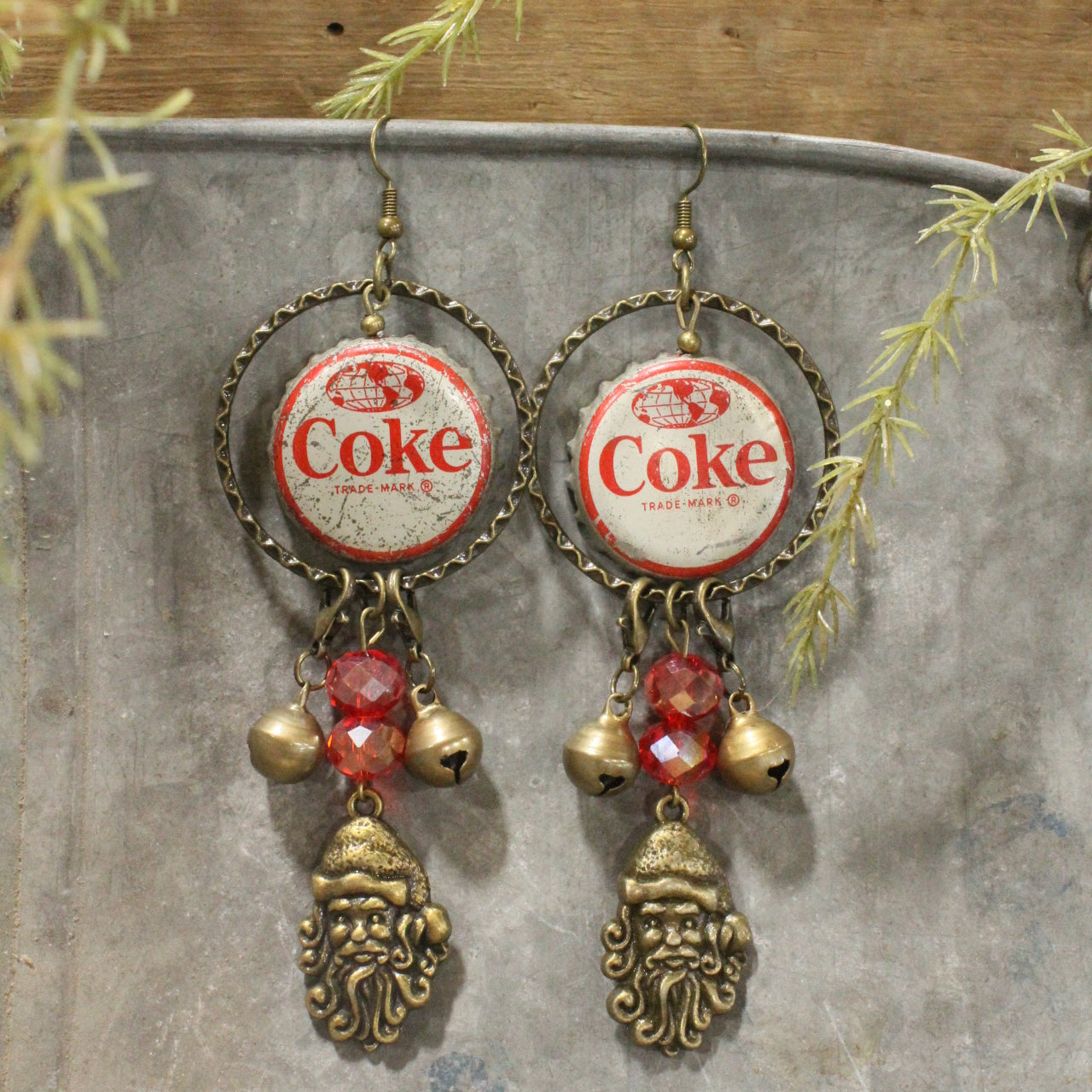 Vintage Coca Cola Santa & More Charm'd Dangle Earrings