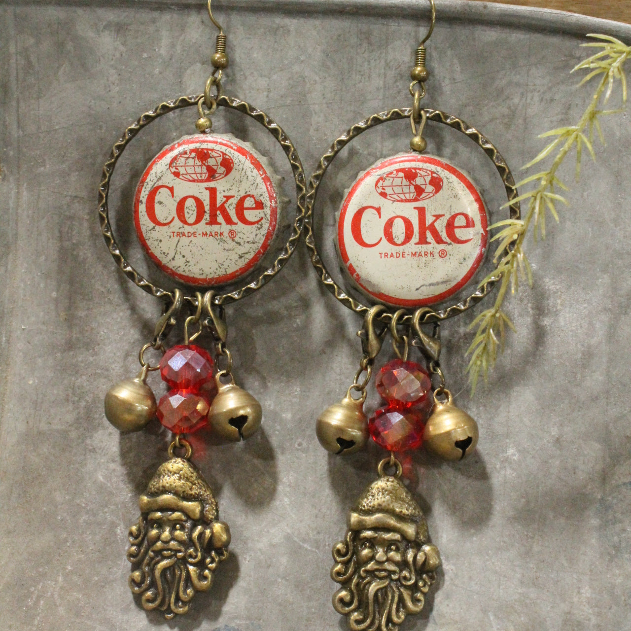 Vintage Coca Cola Santa & More Charm'd Dangle Earrings