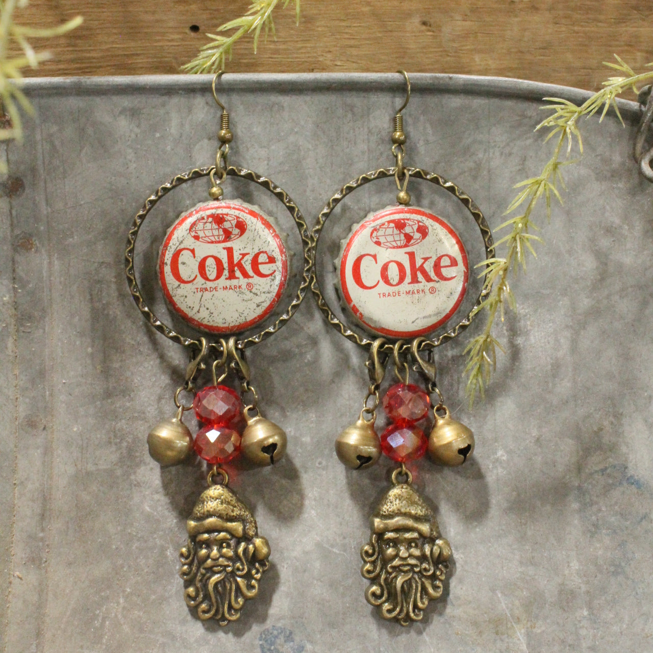 Vintage Coca Cola Santa & More Charm'd Dangle Earrings