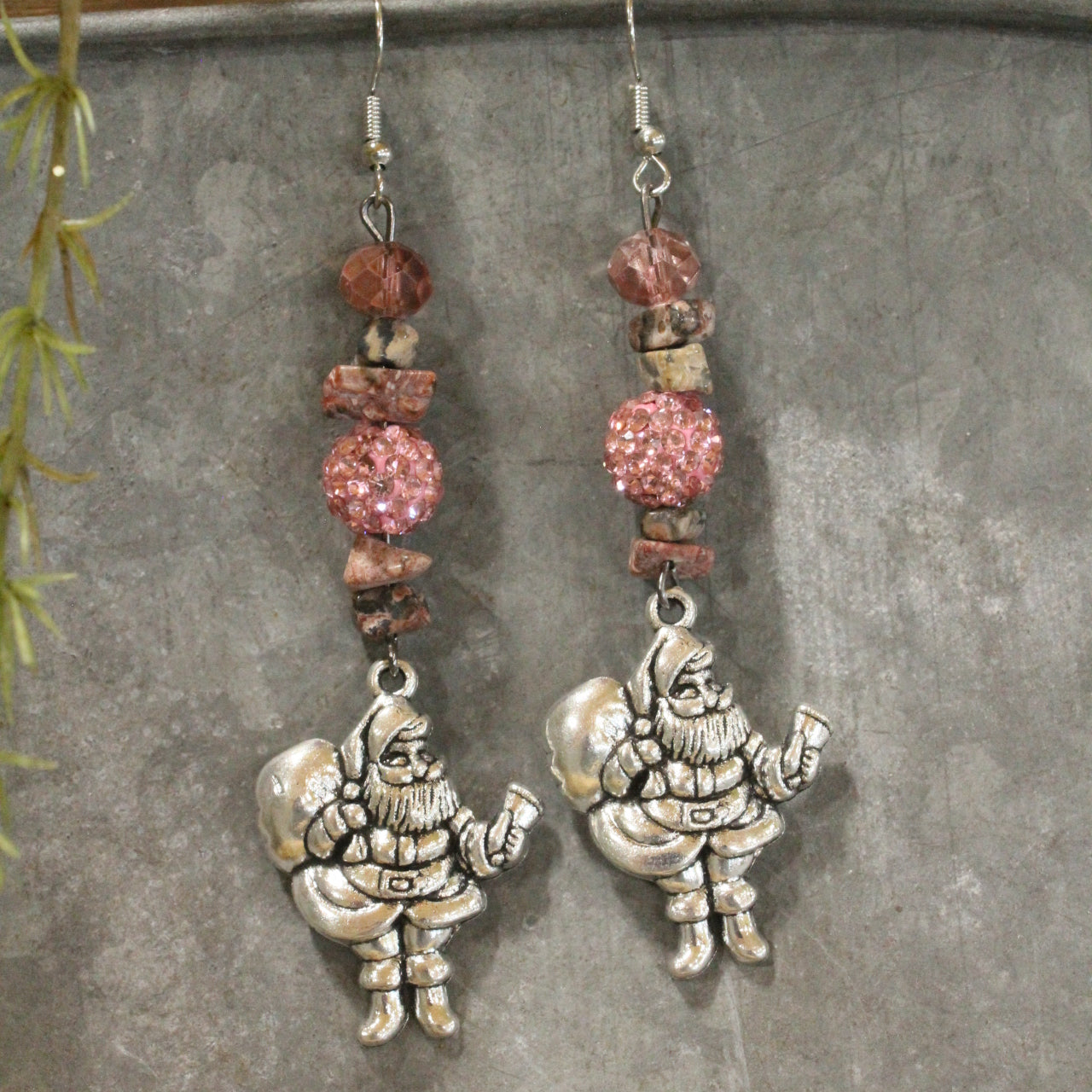 Santa's Hat Is Blushing Dangle Drop Earrings