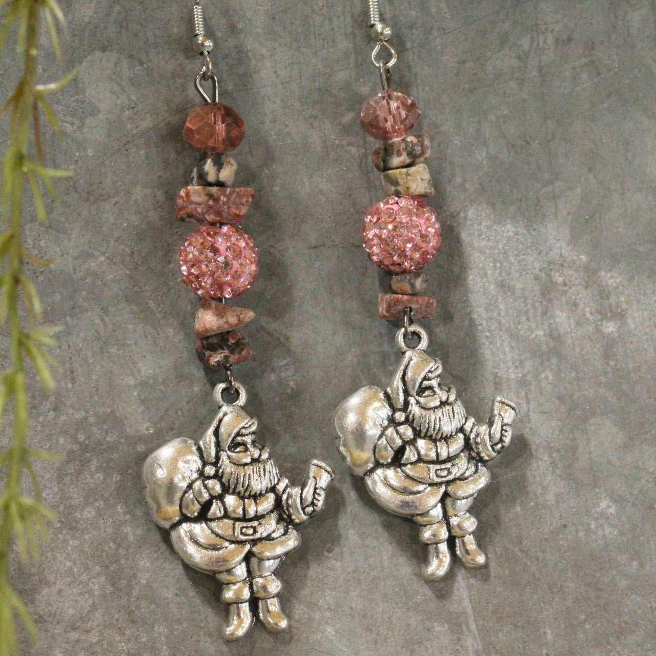 Santa's Hat Is Blushing Dangle Drop Earrings