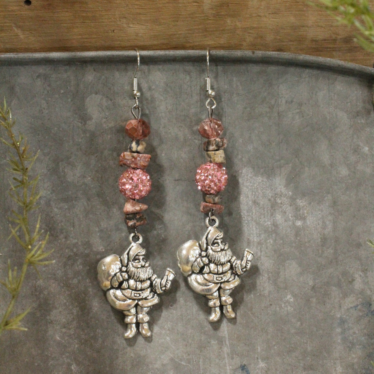 Santa's Hat Is Blushing Dangle Drop Earrings